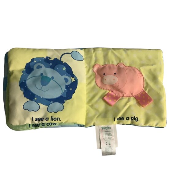 Taggies "Who Do You See?" Soft Baby Book Textured Tab Mirror Sensory Development - Picture 5 of 9